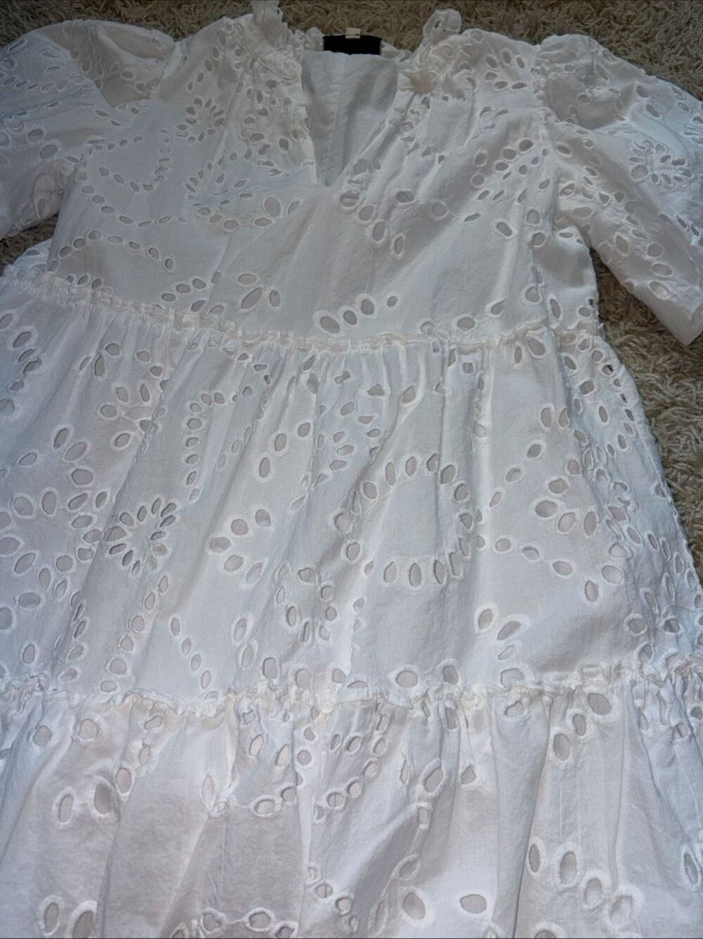 Tuckernuck White Eyelet Lace Palmer Mini Dress size M Cameran Eubanks Collab - Picture 12 of 12